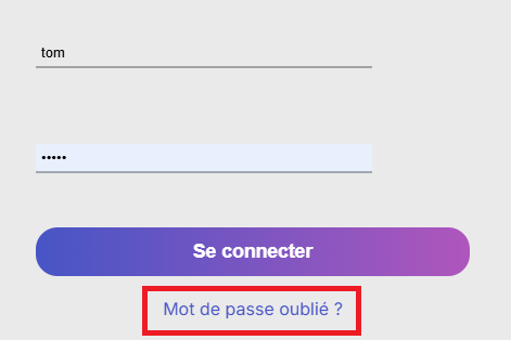 Mot de passe oublié