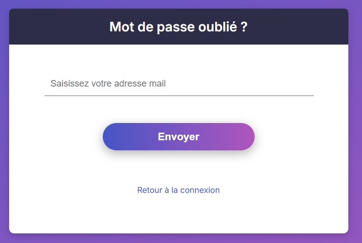 Mot de passe oublié