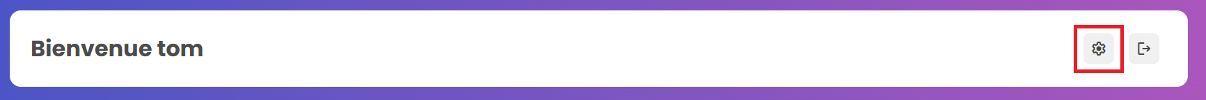 Bouton des paramètres
